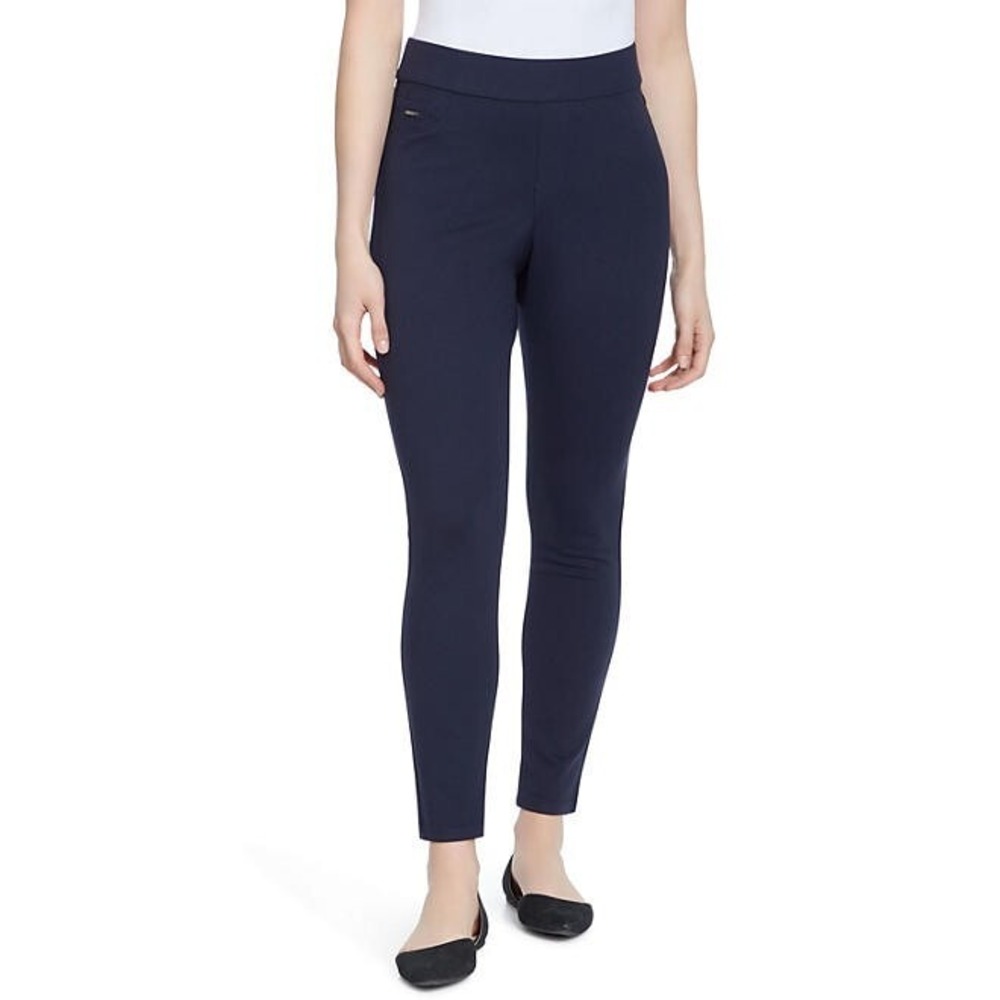 Nine West Heidi Pull On Skinny Pant XS Navy Blue Ponte Ankle Slim Fit New